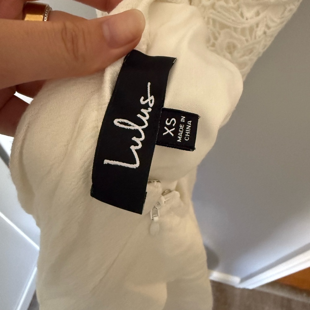 Lulus Open Back White Lace Romper - Picture 4 of 4